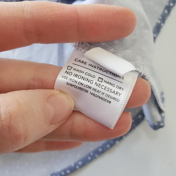 Mizzen+Main Leeward Shirt Mens Large Blue Short Sleeve Trim Fit Performance - Picture 8 of 10